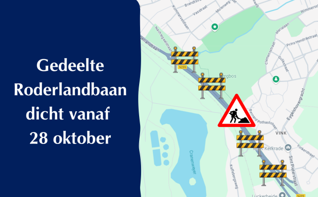 Roderlandbaan afgesloten